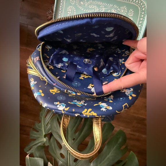 Disney Loungefly 50th Anniversary Back Pack Blue and Gold main image 7